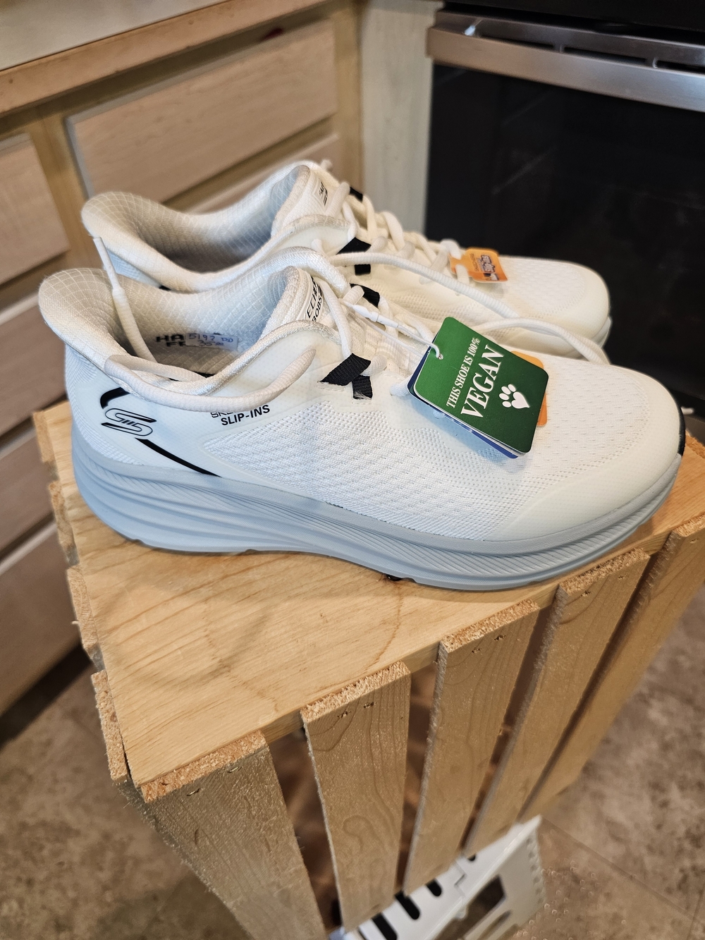 Skechers White Slip-In Athletic Sneakers
